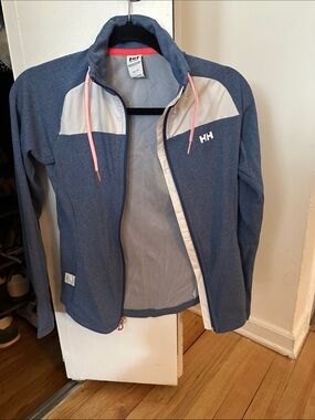 Helly Hansen Navy and White Zip Jacket with Pink Drawcords